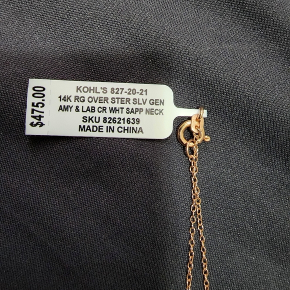 14k rg on SS with amethyst and white sapphires - Picture 3 of 3